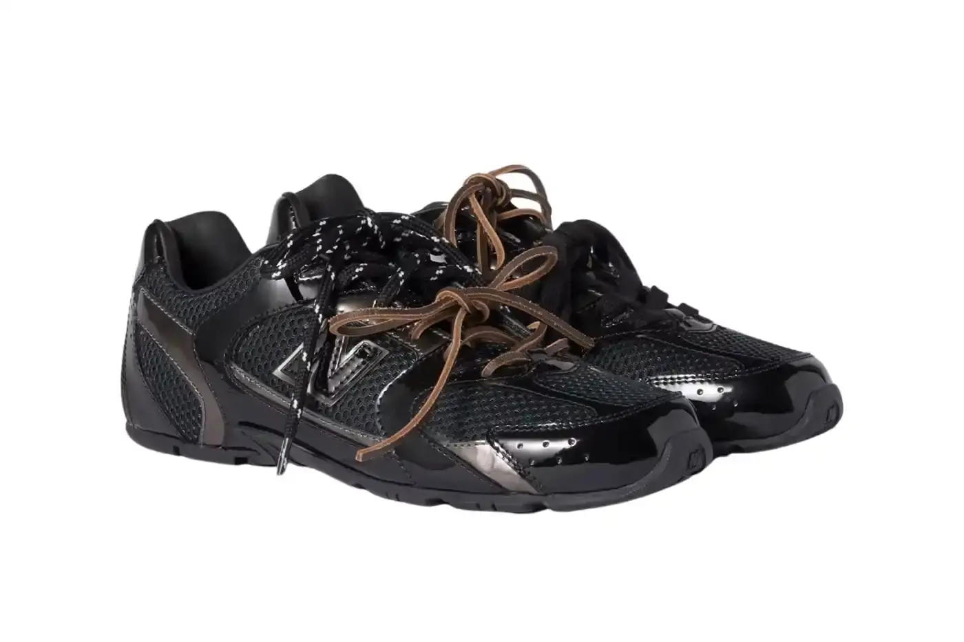 MIU MIU X NEW BALANCE 530SL DROPS image about the latest Miu Miu and New Balance sneaker collaboration featuring three colorways with premium materials and luxury design elements. (image 6 of 12)