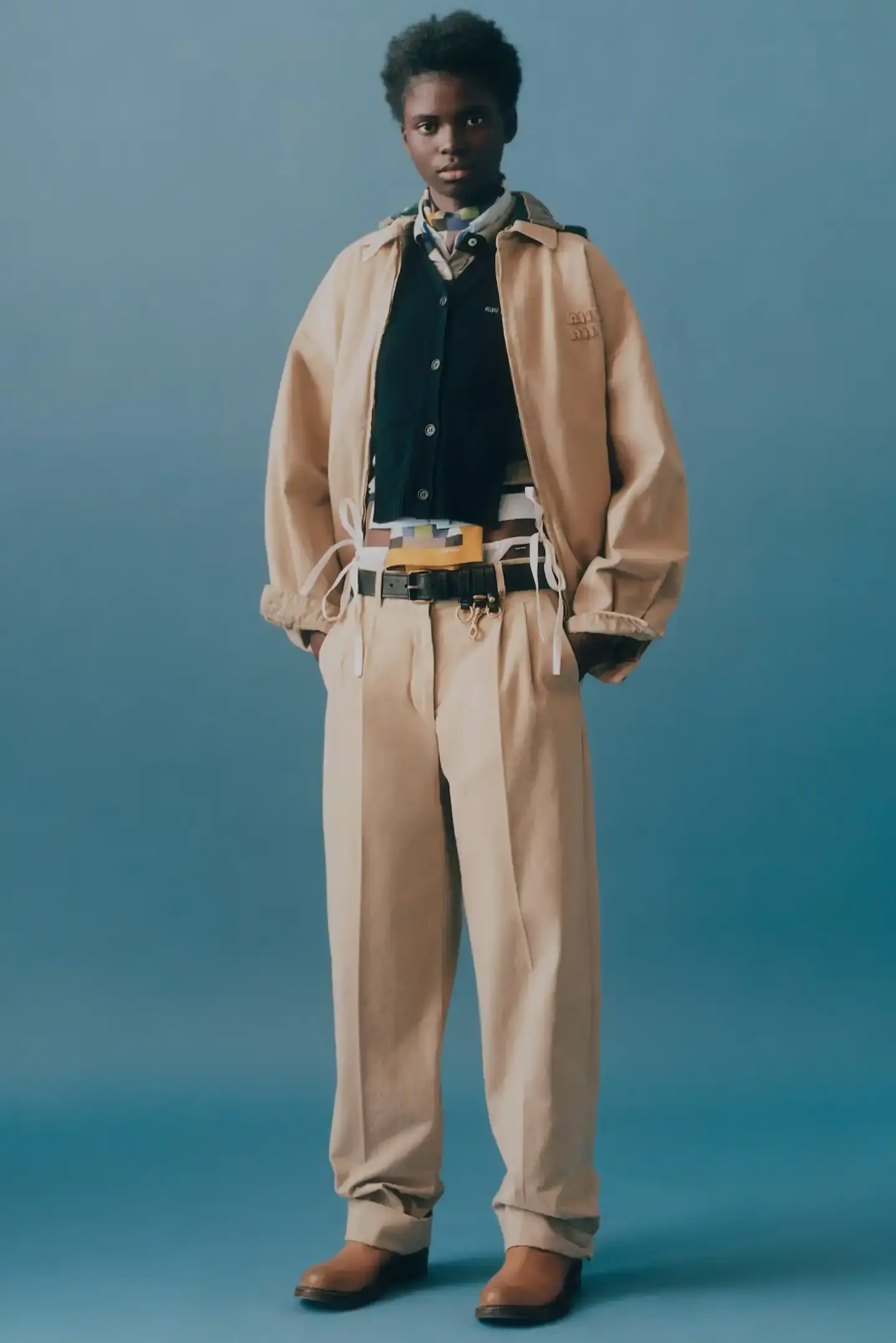 MIU MIU OPENS 2026 WITH PRELUDE COLLECTION Miu Miu introduces Prelude collection for 2026, featuring workwear-inspired pieces, two new sneaker models with customization options, and a range of bags and ready-to-wear items. (image 1 of 11)