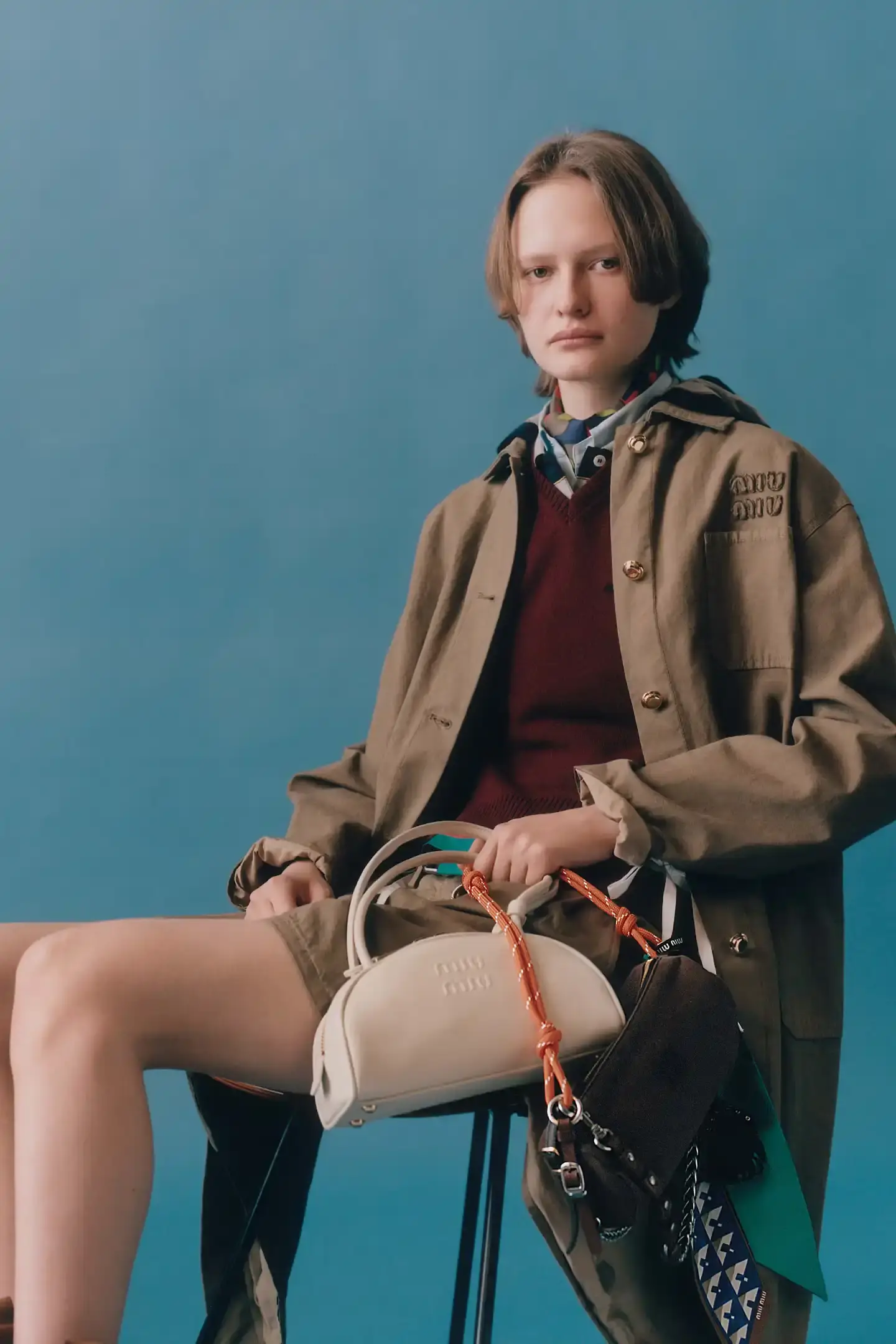 MIU MIU OPENS 2026 WITH PRELUDE COLLECTION Miu Miu introduces Prelude collection for 2026, featuring workwear-inspired pieces, two new sneaker models with customization options, and a range of bags and ready-to-wear items. (image 8 of 10)