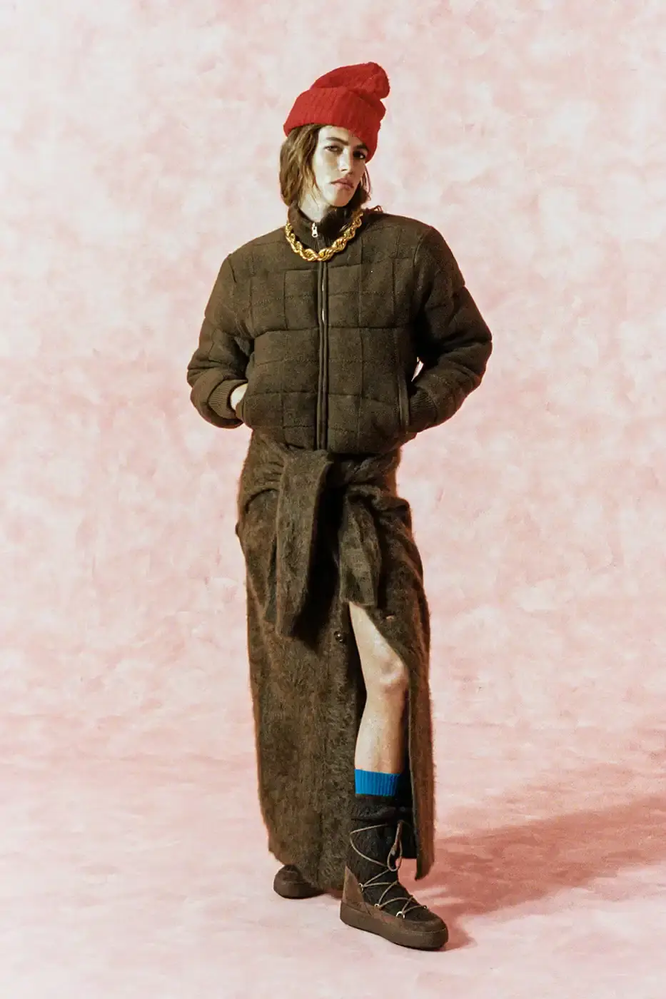 MOON BOOT AND GUEST IN RESIDENCE DROP WINTER 2025 COLLECTION Fashion collaboration between Moon Boot and Guest in Residence by Gigi Hadid introduces 16 winter boot styles with landscape prints, alpaca wool blends, and bead charm details. (image 5 of 15)