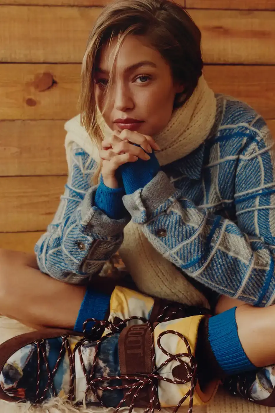 MOON BOOT AND GUEST IN RESIDENCE DROP WINTER 2025 COLLECTION Fashion collaboration between Moon Boot and Guest in Residence by Gigi Hadid introduces 16 winter boot styles with landscape prints, alpaca wool blends, and bead charm details. (image 2 of 15)