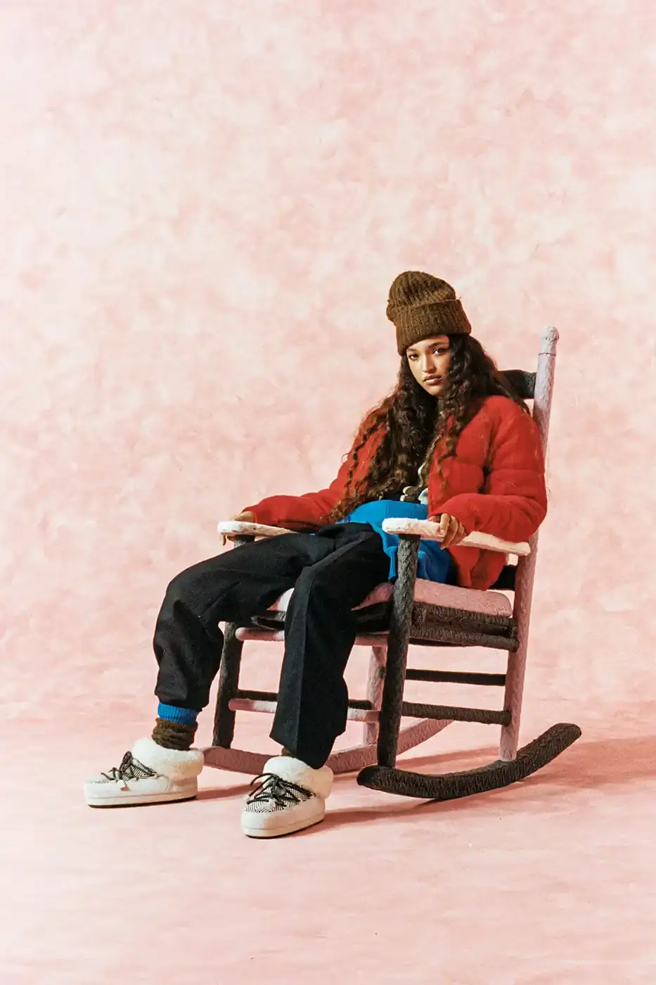 MOON BOOT AND GUEST IN RESIDENCE DROP WINTER 2025 COLLECTION Fashion collaboration between Moon Boot and Guest in Residence by Gigi Hadid introduces 16 winter boot styles with landscape prints, alpaca wool blends, and bead charm details. (image 9 of 15)