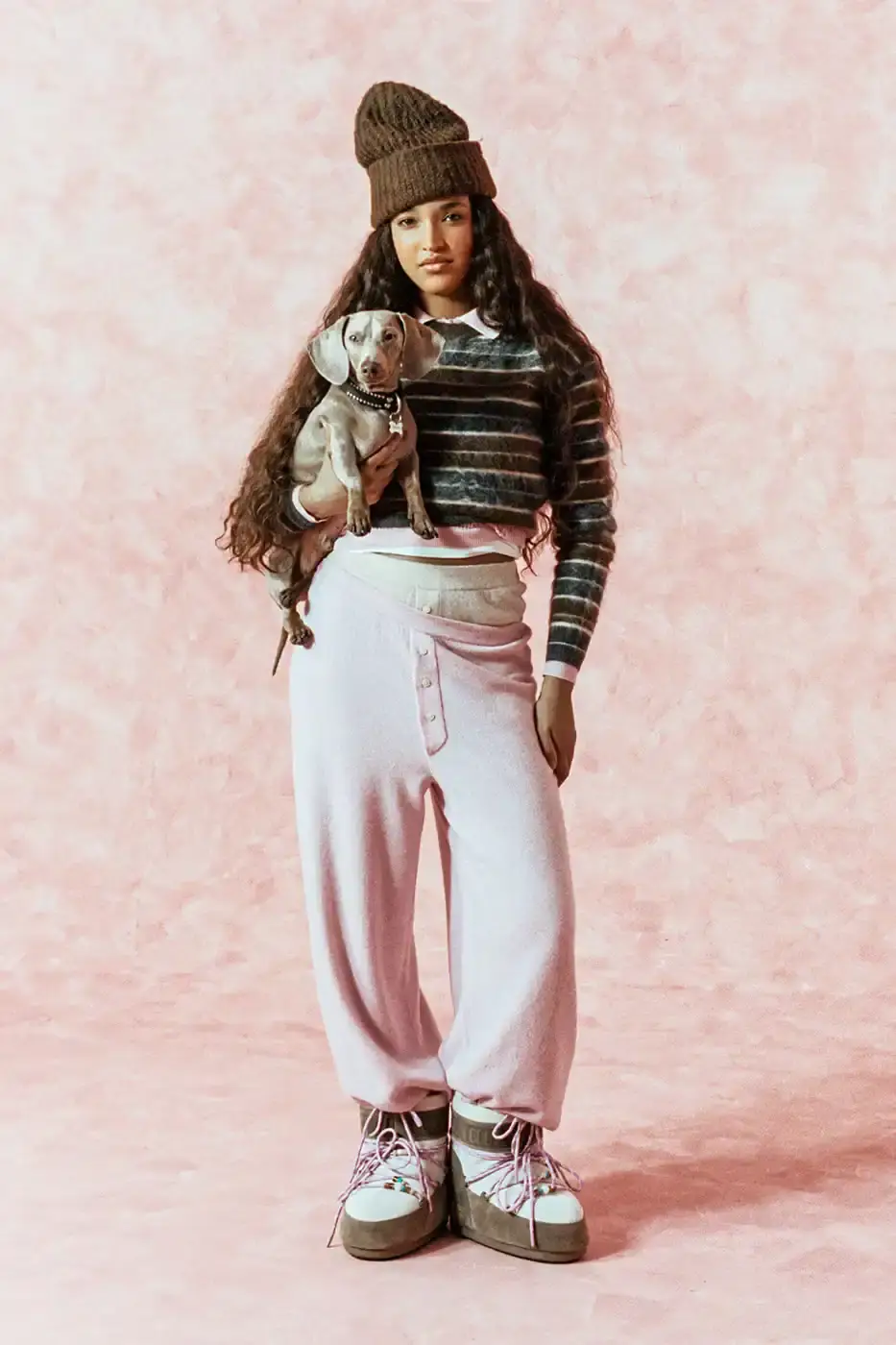 MOON BOOT AND GUEST IN RESIDENCE DROP WINTER 2025 COLLECTION Fashion collaboration between Moon Boot and Guest in Residence by Gigi Hadid introduces 16 winter boot styles with landscape prints, alpaca wool blends, and bead charm details. (image 4 of 15)