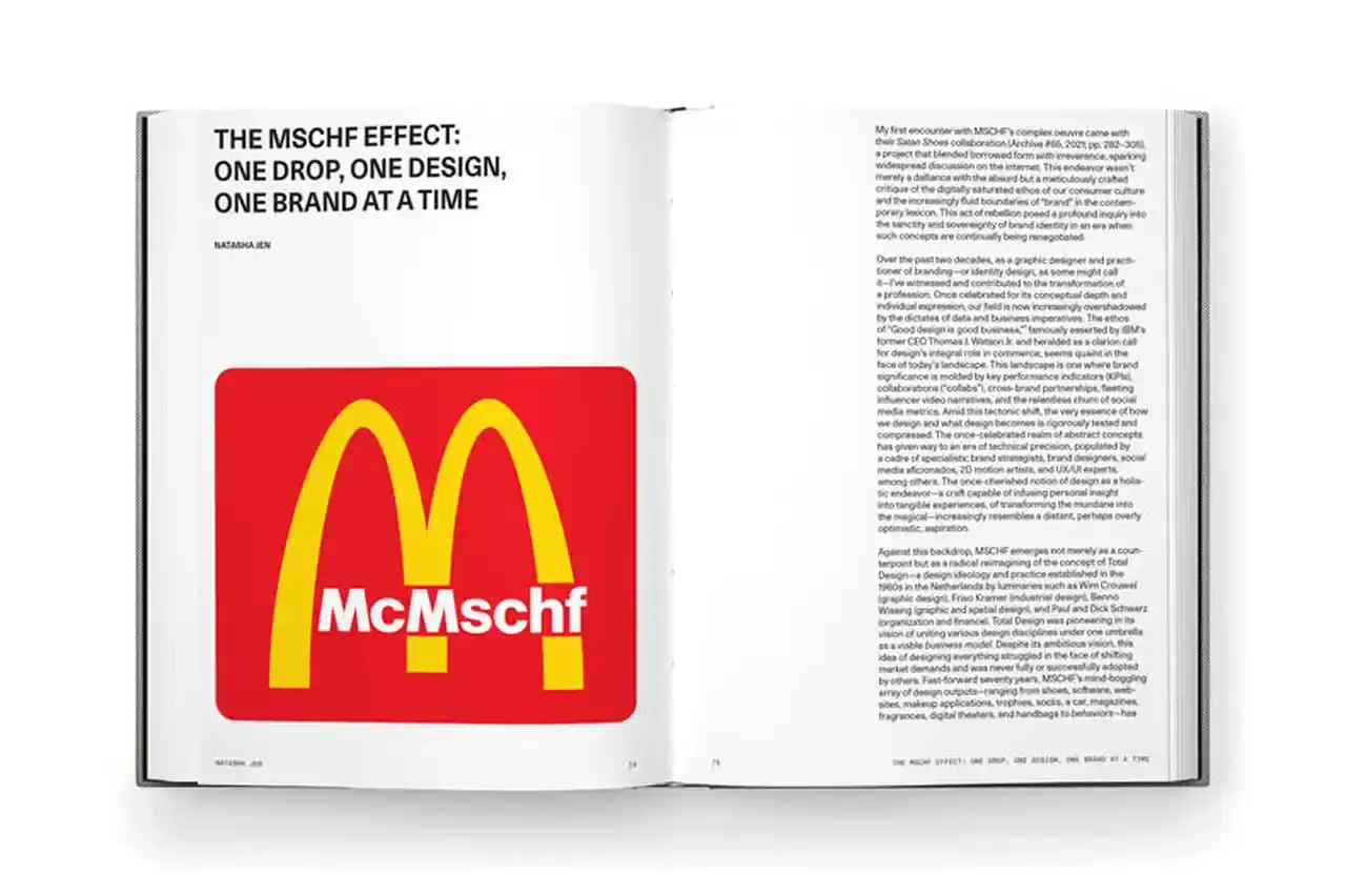 Phaidon Cover of 'Made by MSCHF' book published by Phaidon, showing a hardcover volume documenting the art collective's projects and history through case studies and archival imagery. (image 4 of 9)