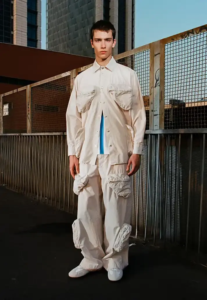 MSGM SS26 TAKES CUES FROM STREET CYCLING image about fashion designer Massimo Giorgetti's Spring/Summer 2026 collection for MSGM brand, inspired by cycling culture and featuring collaboration with Milan cyclists. (image 23 of 34)