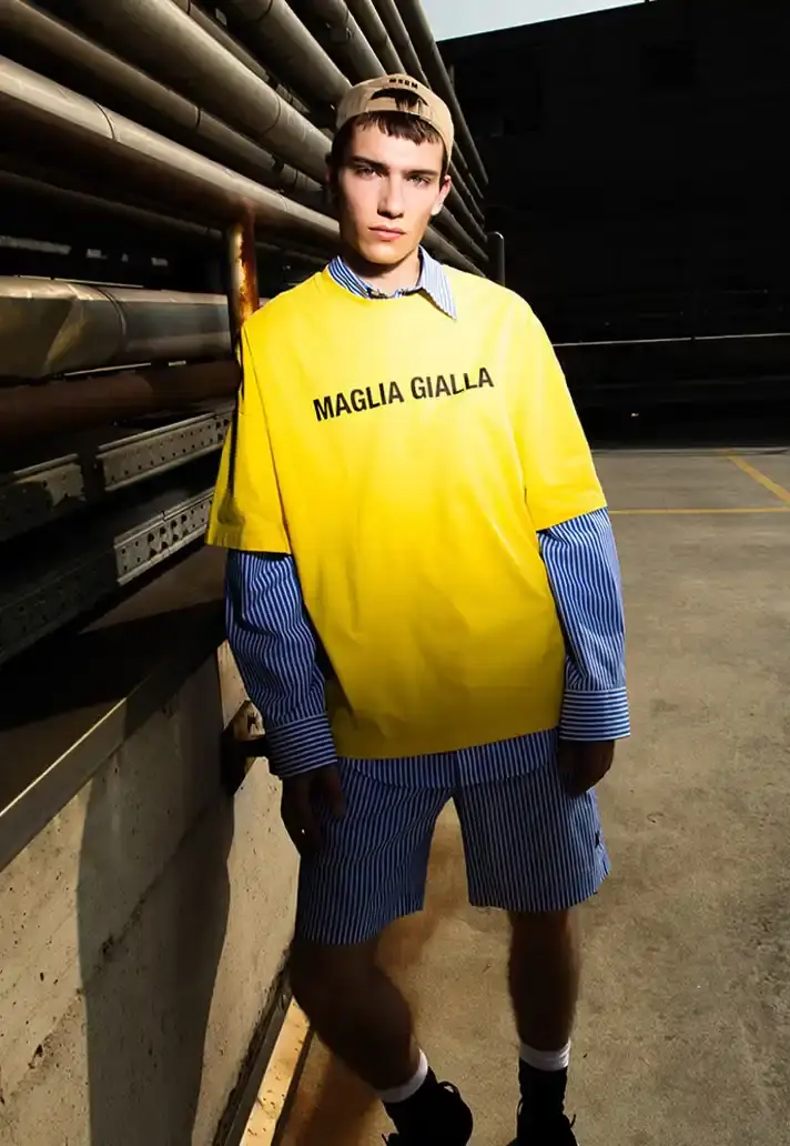 MSGM SS26 TAKES CUES FROM STREET CYCLING image about fashion designer Massimo Giorgetti's Spring/Summer 2026 collection for MSGM brand, inspired by cycling culture and featuring collaboration with Milan cyclists. (image 10 of 34)