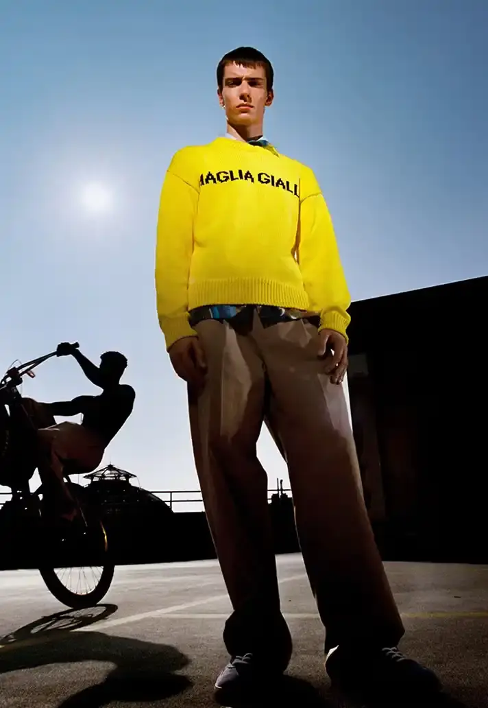 MSGM SS26 TAKES CUES FROM STREET CYCLING image about fashion designer Massimo Giorgetti's Spring/Summer 2026 collection for MSGM brand, inspired by cycling culture and featuring collaboration with Milan cyclists.