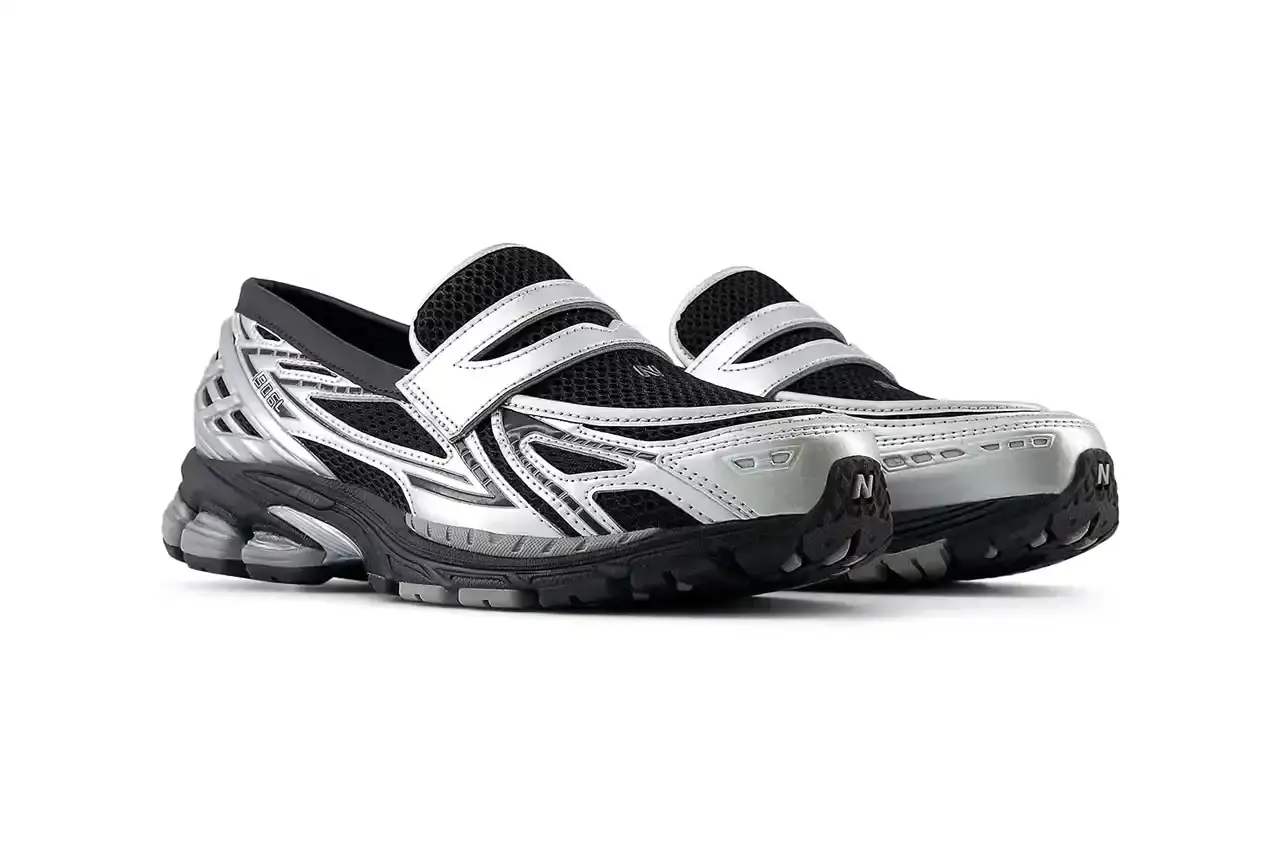 New Balance Overhead view of the New Balance 1906L showing black mesh upper with silver metallic overlays and black laces (image 5 of 5)