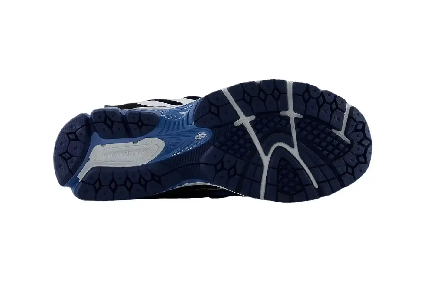 New Balance New Balance 1906A sneaker in Navy and Vintage Indigo colorway. The shoe features a mesh and synthetic upper with blue suede toe cap, ultramarine stripes on the sides, and a Sea Stone-colored midsole. Multiple shades of blue create a layered, technical appearance typical of Y2K-era running shoes. (image 6 of 6)