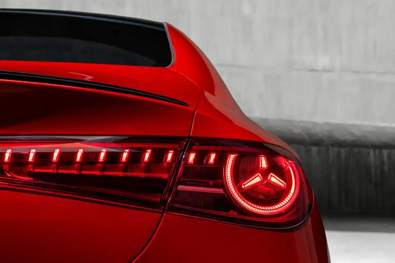 Mercedes-Benz The new Mercedes-Benz CLA sedan featuring a sleek design with illuminated grille, panoramic roof, and minimalist interior with MBUX Superscreen. (image 4 of 13)