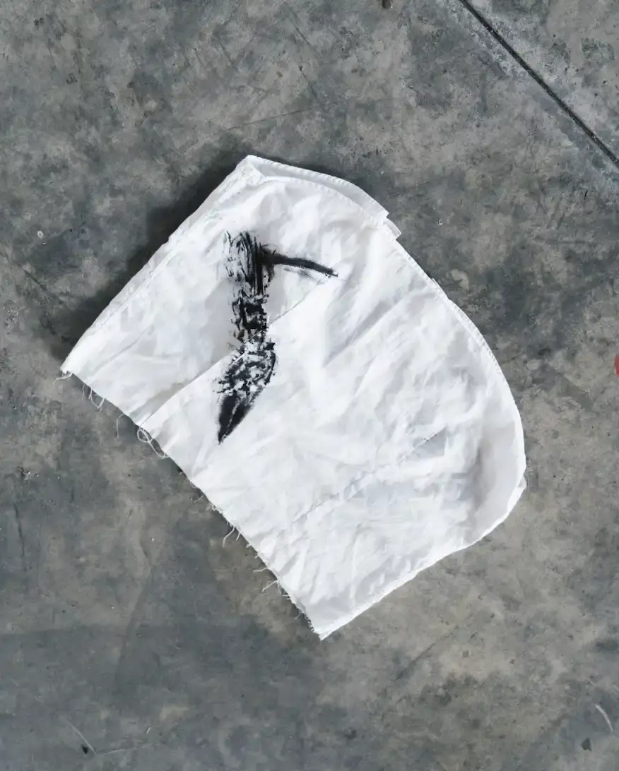 NICCOLÒ UGGIOLI: ART WOVEN FROM EMOTION photo of the Italian multidisciplinary artist Niccolò Uggioli and his upcoming solo exhibition LINES. The piece explores how Uggioli uses fabric, clothing, and performance to express deeply personal emotions, creating what he describes as "order in chaos." The article details his unconventional artistic journey from barista to artist, his collaboration with Steve Aoki, and his unique philosophy of minimalism and emotional authenticity. Uggioli's work centers on transforming everyday objects and physical experiences into meaningful artistic expressions that create visceral connections with viewers. (image 8 of 17)