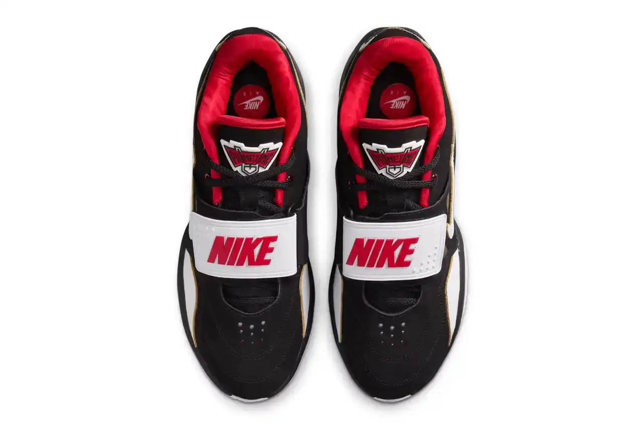 NIKE LEBRON 21 "PRIME '93" SET FOR JULY RELEASE image about Nike's upcoming LeBron 21 "Prime '93" sneaker release. The shoe merges LeBron James' basketball signature model with design elements from Deion Sanders' Air Diamond Turf 93 football shoe. Key details include July 17 release date, $210 retail price, black/white/red/gold colorway, and availability through Nike SNKRS. Article contains product specifications, design features, pricing information, and historical context about both athletes' signature shoes. (image 4 of 7)