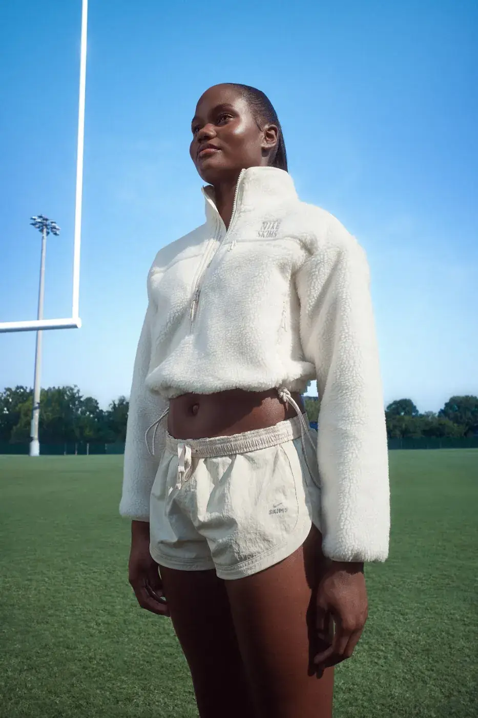 NIKE AND SKIMS LAUNCH FALL OUTERWEAR COLLECTION image detailing the Nike and SKIMS fall outerwear launch, material specifications, color options, campaign details, and global release dates. (image 10 of 10)