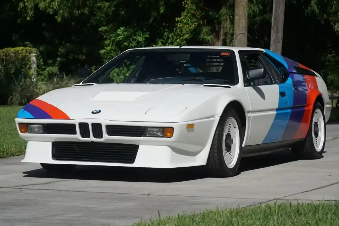 NIKI LAUDA'S 1980 BMW M1 HEADS TO AUCTION Article about the auction of a 1980 BMW M1 awarded to Formula 1 driver Niki Lauda, featuring details about the car's history, specifications, and estimated value.