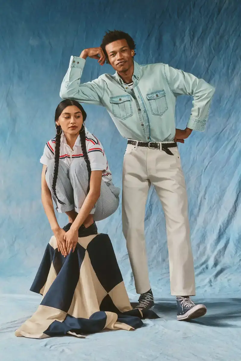 NOAH NOAH Spring/Summer 2025 collection display featuring tailored menswear pieces against a neutral background (image 11 of 16)