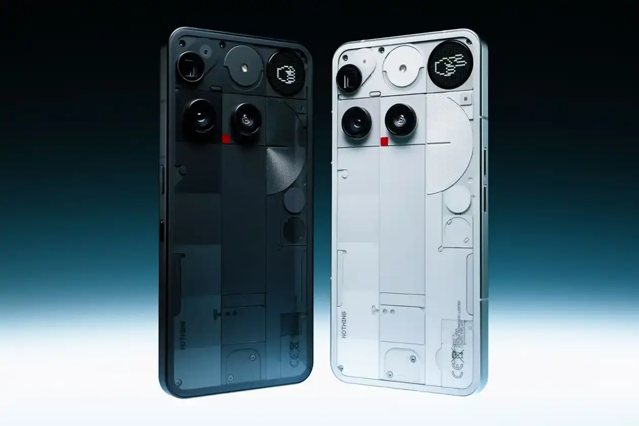 NOTHING LAUNCHES PHONE (3) AND HEADPHONE (1) image about Nothing's release of two new products: the Phone (3) smartphone and Headphone (1) over-ear headphones. The Phone (3) features a 6.67-inch display, Snapdragon 8s Gen 4 processor, and new Glyph Matrix micro-LED system. Camera specifications include triple 50MP rear cameras and 4K video recording. The Headphone (1) is Nothing's first over-ear audio product, developed with KEF, featuring 40mm drivers, adaptive noise cancellation, and 80 hours battery life. Both products are available for pre-order July 4 and general sale July 15. The Phone (3) starts at £799 GBP in black or white with storage options of 12GB/256GB and 16GB/512GB. The Headphone (1) costs £299 GBP in black or silver finishes. (image 5 of 6)