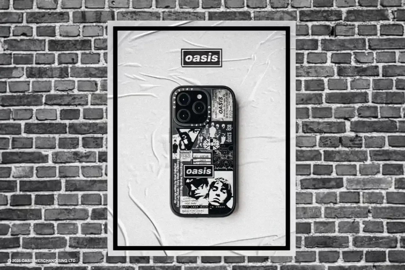 OASIS CASETIFY COLLECTION LAUNCHES FOR BAND REUNION image of tech accessory brand CASETiFY releases Oasis-themed collection including phone cases, device protection and collector items with monochromatic band graphics. (image 8 of 8)
