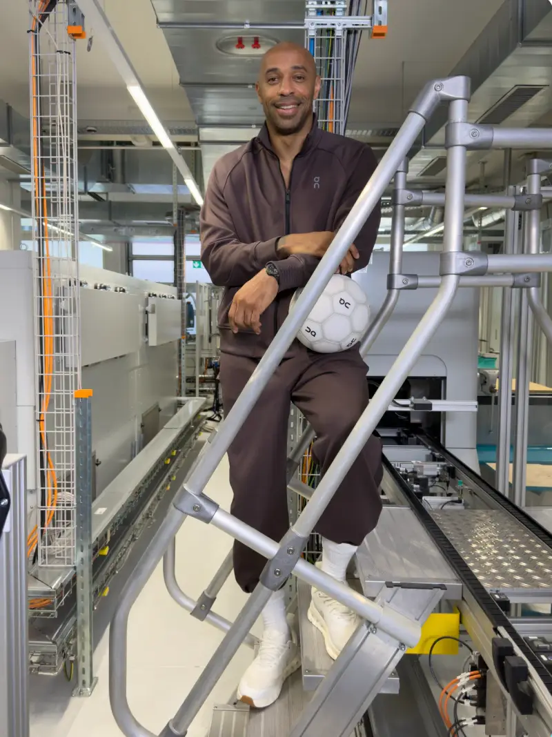 ON EXPANDS OPERATIONS INTO FOOTBALL WITH KYLIAN MBAPPE image outlining the business partnership between sportswear manufacturer On and professional football players Kylian Mbappe, Thierry Henry, and Sydney Schertenleib. (image 3 of 5)