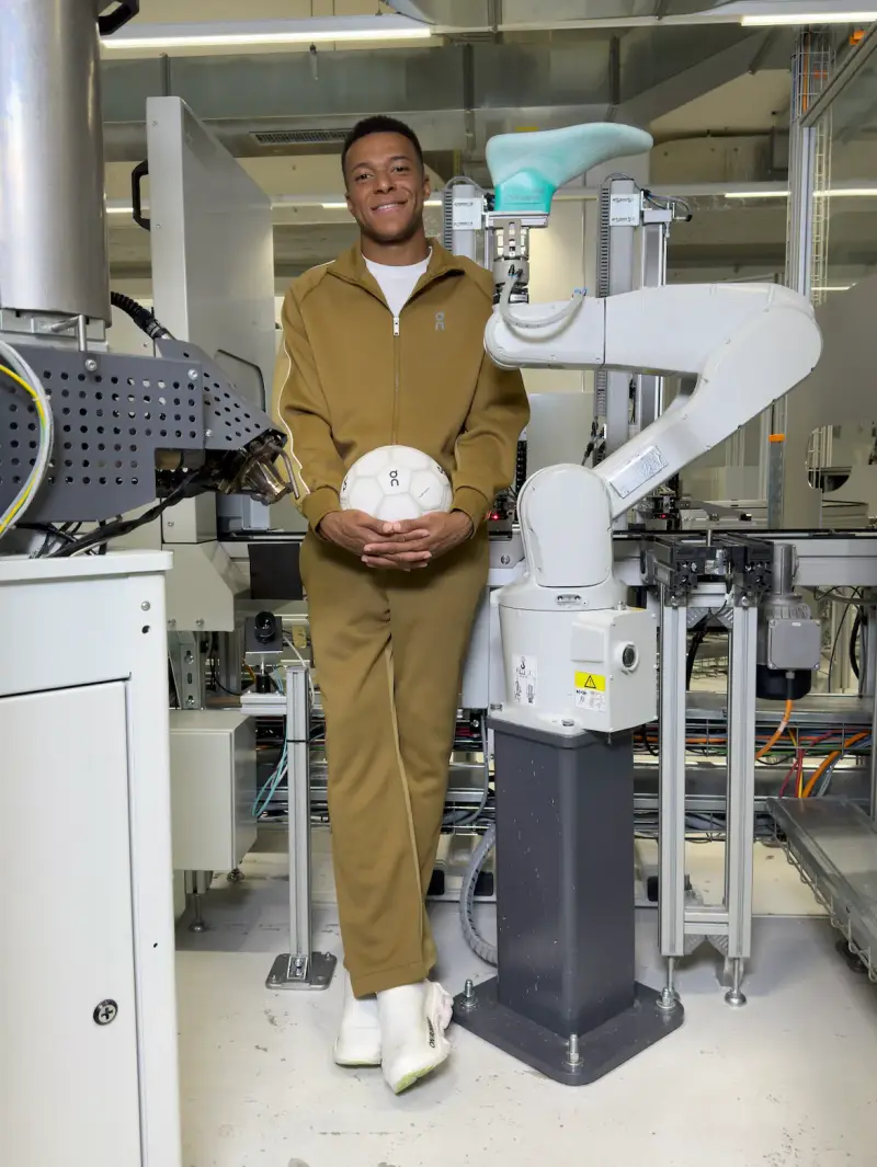 ON EXPANDS OPERATIONS INTO FOOTBALL WITH KYLIAN MBAPPE image outlining the business partnership between sportswear manufacturer On and professional football players Kylian Mbappe, Thierry Henry, and Sydney Schertenleib. (image 2 of 5)