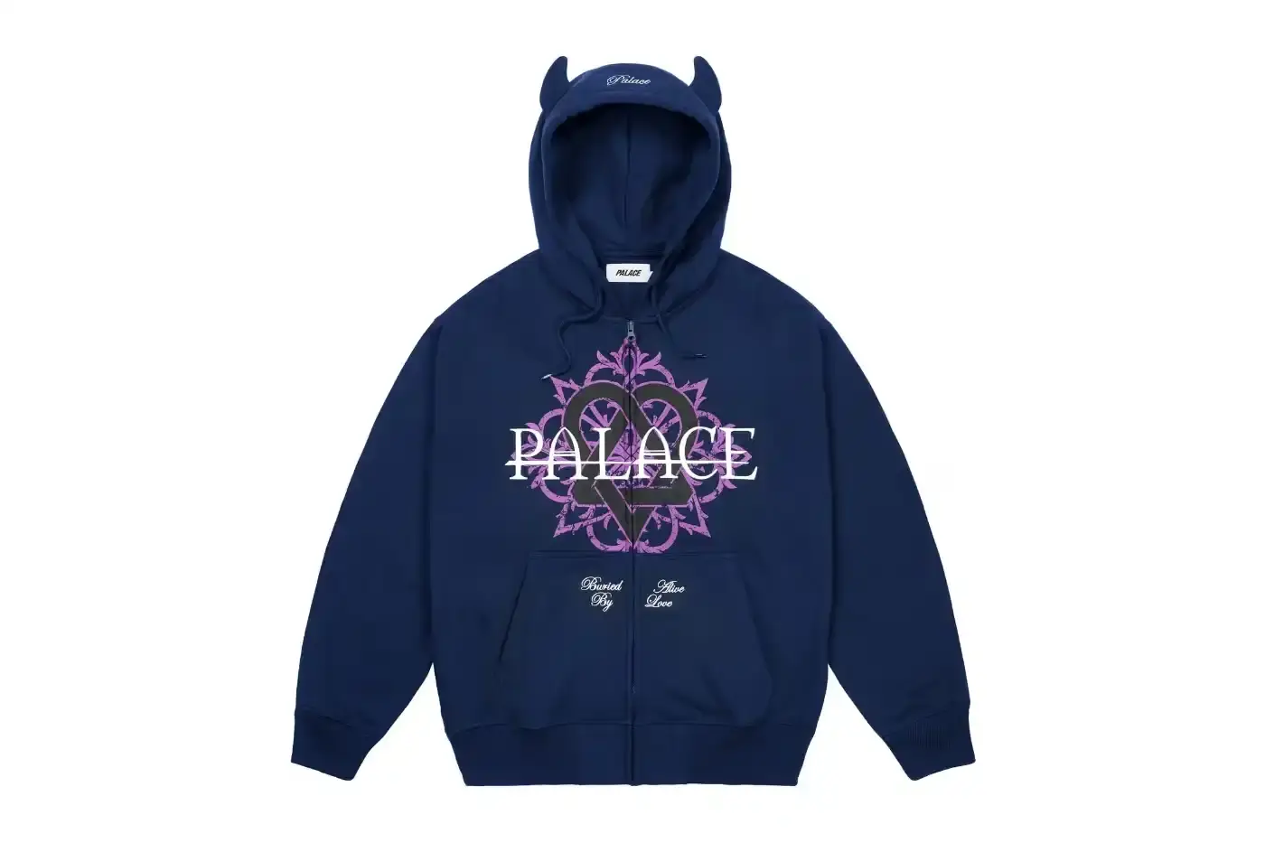 PALACE X HIM BAND DROP LIMITED APPAREL COLLECTION Palace streetwear brand partners with Finnish rock band HIM for exclusive clothing and jewelry collection alongside their Fall 2025 mainline drop. (image 2 of 29)