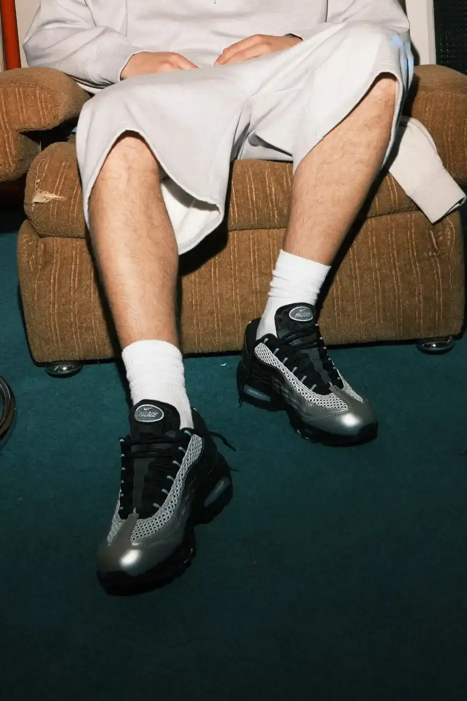 PALACE SKATEBOARDS AND NIKE RELEASE AIR MAX 95 A image describing the Palace Skateboards and Nike Air Max 95 collaboration release details, design features, and apparel collection information.
