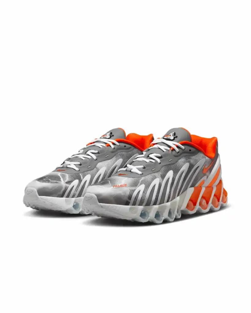 PALACE AND NIKE RELEASE AIR MAX DN8 COLLECTION Palace Skateboards and Nike collaborate on three Air Max DN8 sneaker colorways featuring lightning patterns and Dynamic Air cushioning, paired with a winter apparel collection including fleece jackets and trooper hats. (image 3 of 3)