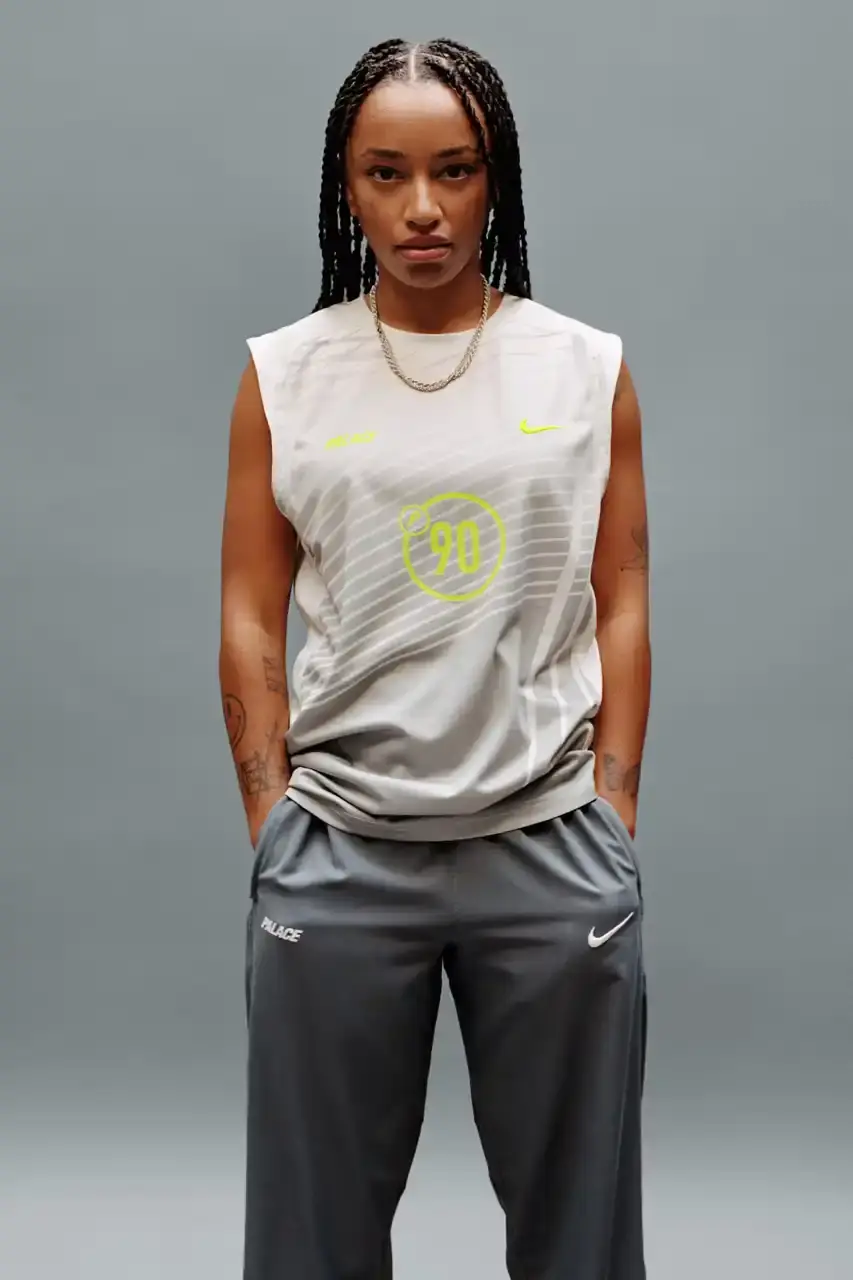 PALACE AND NIKE LAUNCH FIRST COLLECTION Palace and Nike announce their first collaborative collection called P90, featuring football-themed clothing and footwear launching October 31. (image 13 of 15)