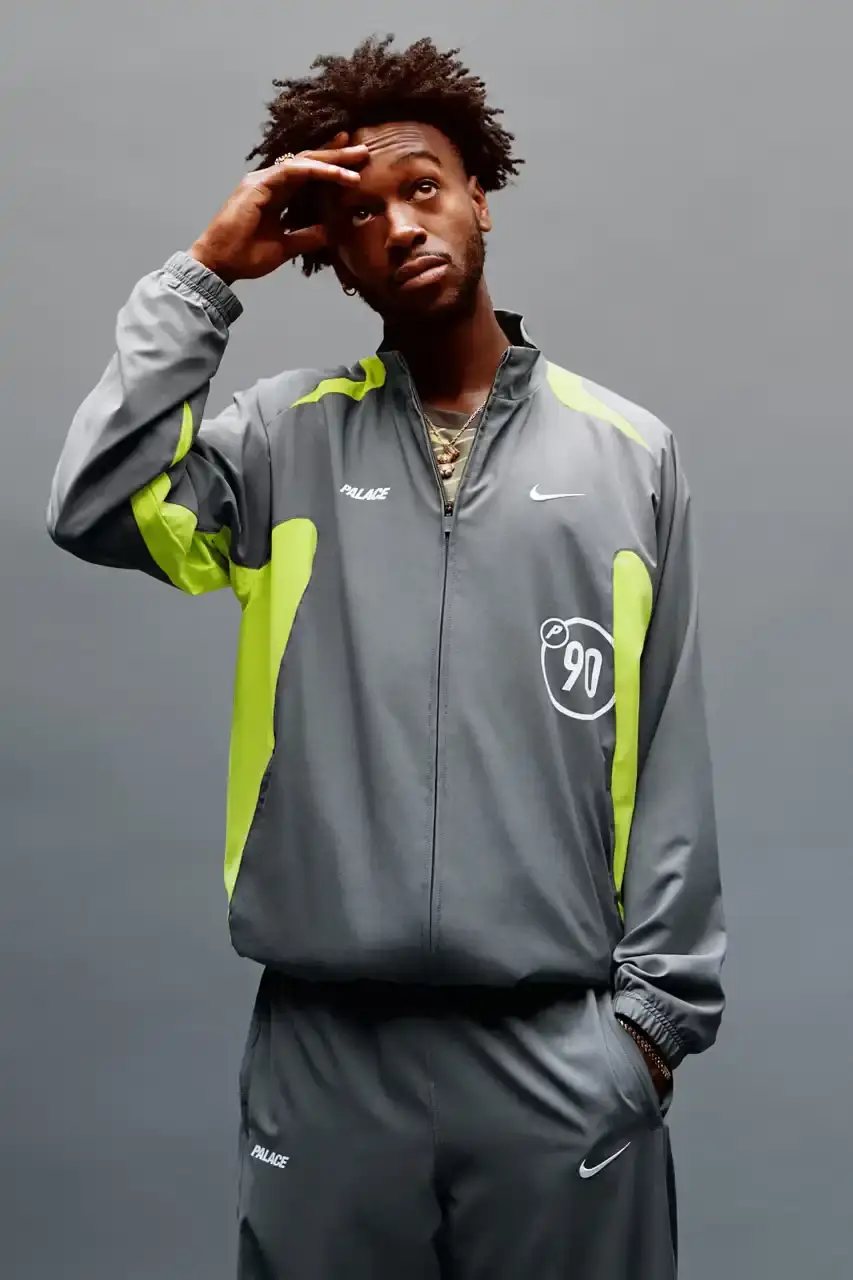 PALACE AND NIKE LAUNCH FIRST COLLECTION Palace and Nike announce their first collaborative collection called P90, featuring football-themed clothing and footwear launching October 31. (image 14 of 15)