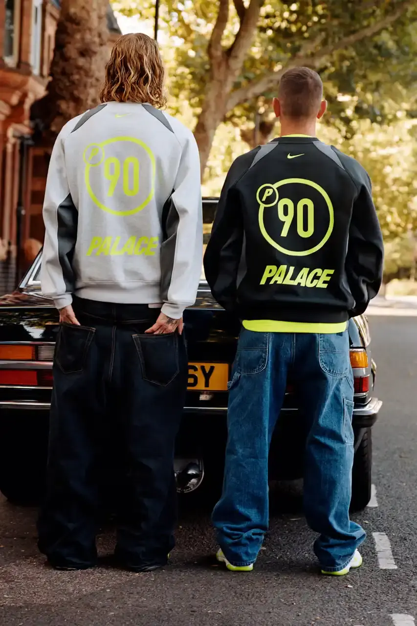 PALACE AND NIKE LAUNCH FIRST COLLECTION Palace and Nike announce their first collaborative collection called P90, featuring football-themed clothing and footwear launching October 31. (image 4 of 15)