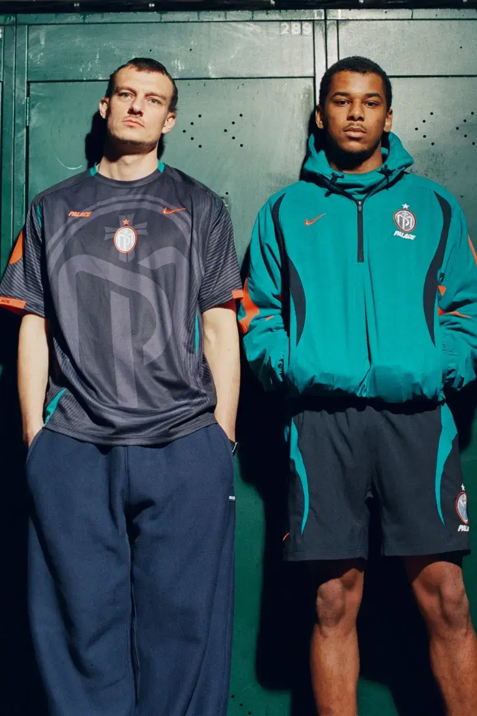 PALACE AND NIKE DELIVER MANOR PLACE FC FOOTBALL RANGE A look at the Palace and Nike Manor Place FC sportswear capsule, celebrating South London football culture through tracksuits, jerseys, and club apparel. (image 2 of 7)