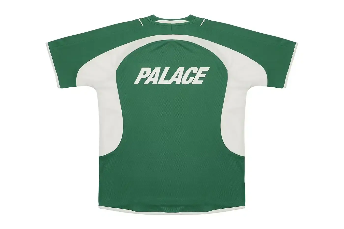 PALACE'S LATEST SPRING 2025 COLLECTION HITS STORES Collection of Palace Spring 2025 apparel displayed on plain background, showing oversized hoodies, striped rugby shirts, soccer jerseys, and matching tracksuit sets in various colors including black, grey, navy, and green. (image 4 of 33)