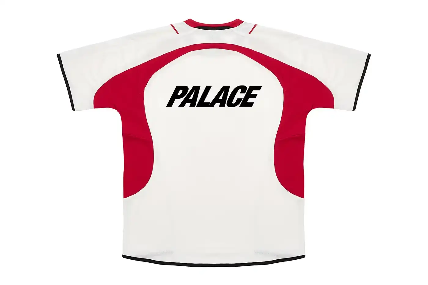 PALACE'S LATEST SPRING 2025 COLLECTION HITS STORES Collection of Palace Spring 2025 apparel displayed on plain background, showing oversized hoodies, striped rugby shirts, soccer jerseys, and matching tracksuit sets in various colors including black, grey, navy, and green. (image 6 of 33)