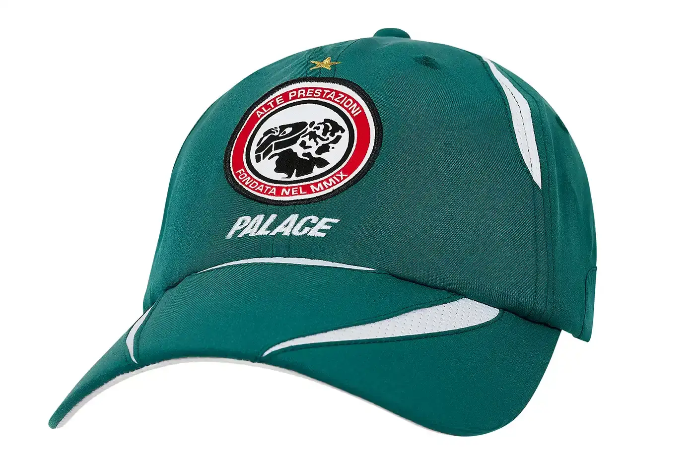 PALACE'S LATEST SPRING 2025 COLLECTION HITS STORES Collection of Palace Spring 2025 apparel displayed on plain background, showing oversized hoodies, striped rugby shirts, soccer jerseys, and matching tracksuit sets in various colors including black, grey, navy, and green. (image 10 of 33)