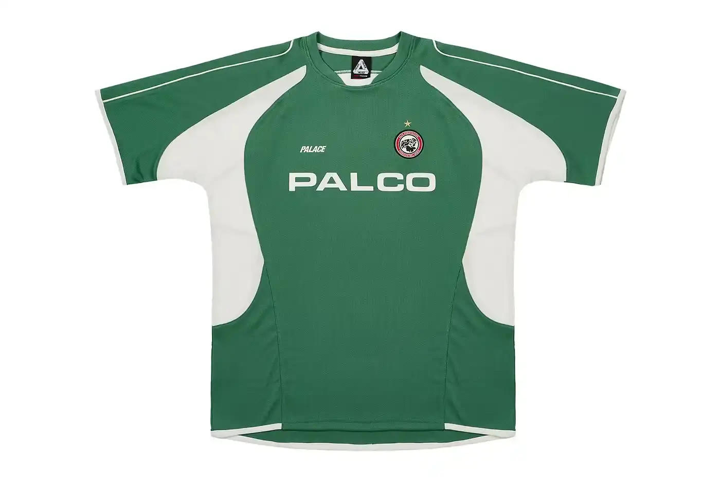 PALACE'S LATEST SPRING 2025 COLLECTION HITS STORES Collection of Palace Spring 2025 apparel displayed on plain background, showing oversized hoodies, striped rugby shirts, soccer jerseys, and matching tracksuit sets in various colors including black, grey, navy, and green. (image 3 of 33)