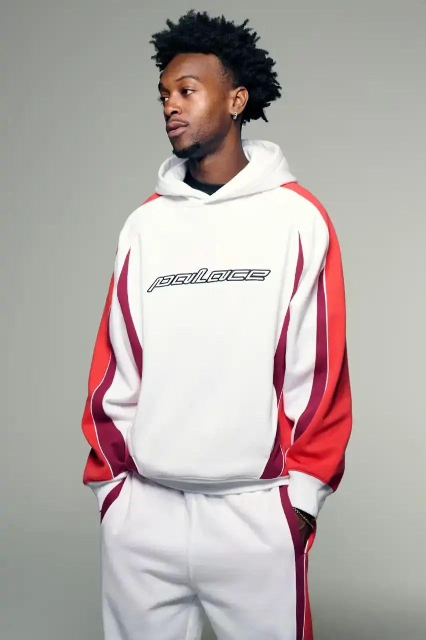 PALACE SUMMER 2025 COLLECTION: LONDON LABEL REVEALS SEASONAL LINEUP image of Palace's Summer 2025 collection announcement, describing the London streetwear brand's new seasonal offerings. It details the collection's design influences (Americana, sportswear, military), highlights key pieces including Los Angeles-themed items, religious iconography adaptations, and mesh garments for warm weather. The text also provides specific release dates and times for different global regions including the UK, Europe, US, Japan, Seoul, and China, with information about both online and physical store availability. (image 24 of 36)