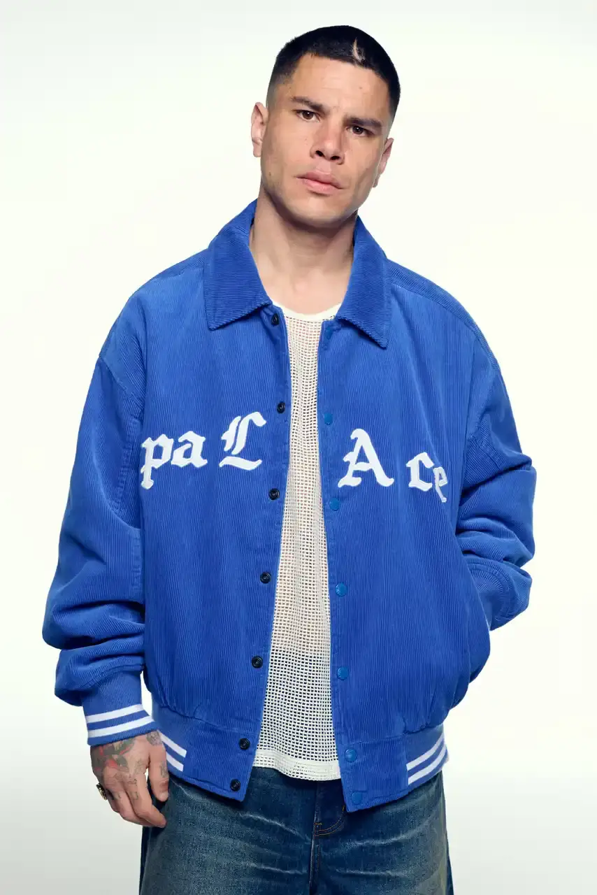 PALACE SUMMER 2025 COLLECTION: LONDON LABEL REVEALS SEASONAL LINEUP image of Palace's Summer 2025 collection announcement, describing the London streetwear brand's new seasonal offerings. It details the collection's design influences (Americana, sportswear, military), highlights key pieces including Los Angeles-themed items, religious iconography adaptations, and mesh garments for warm weather. The text also provides specific release dates and times for different global regions including the UK, Europe, US, Japan, Seoul, and China, with information about both online and physical store availability. (image 13 of 36)