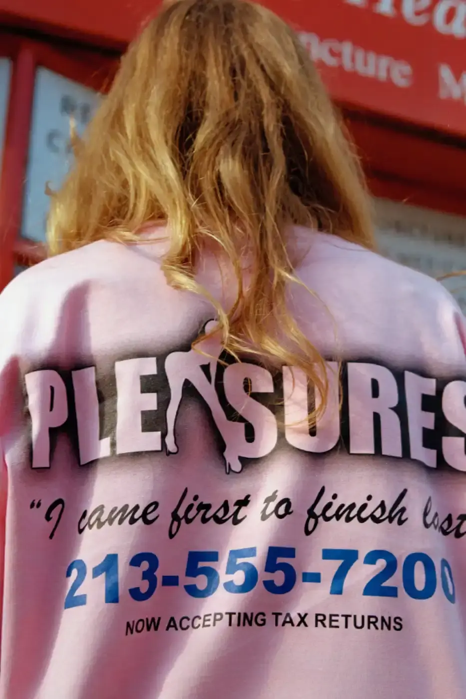 PLEASURES STRANGE WAYS EVERYDAY SPRING 2026 An article detailing the PLEASURES Spring 2026 clothing collection featuring workwear, denim, and graphic shirts shot by Jason Landis in London. (image 15 of 40)