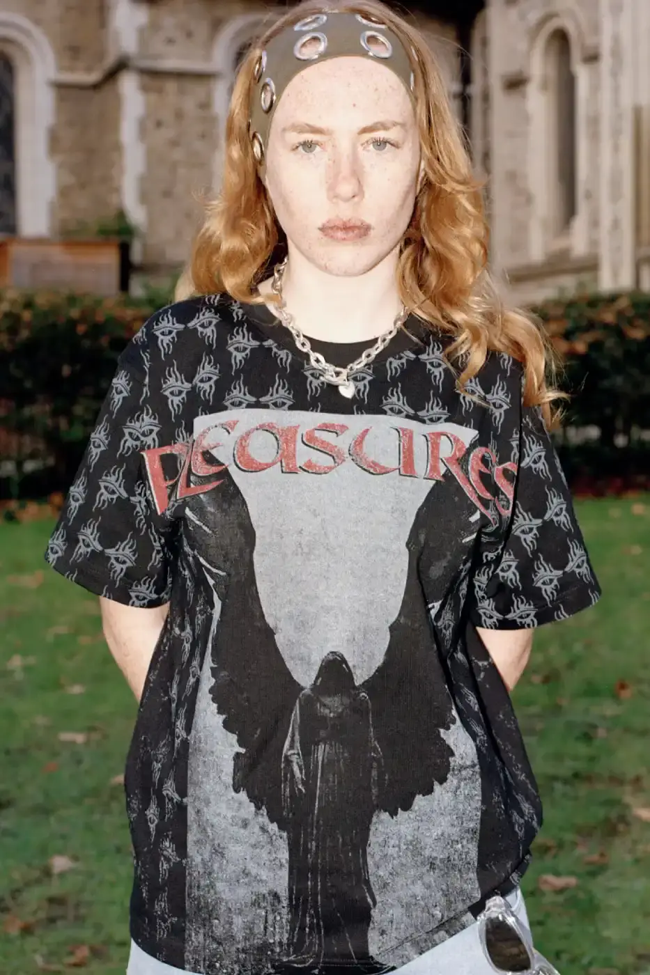 PLEASURES STRANGE WAYS EVERYDAY SPRING 2026 An article detailing the PLEASURES Spring 2026 clothing collection featuring workwear, denim, and graphic shirts shot by Jason Landis in London. (image 20 of 40)