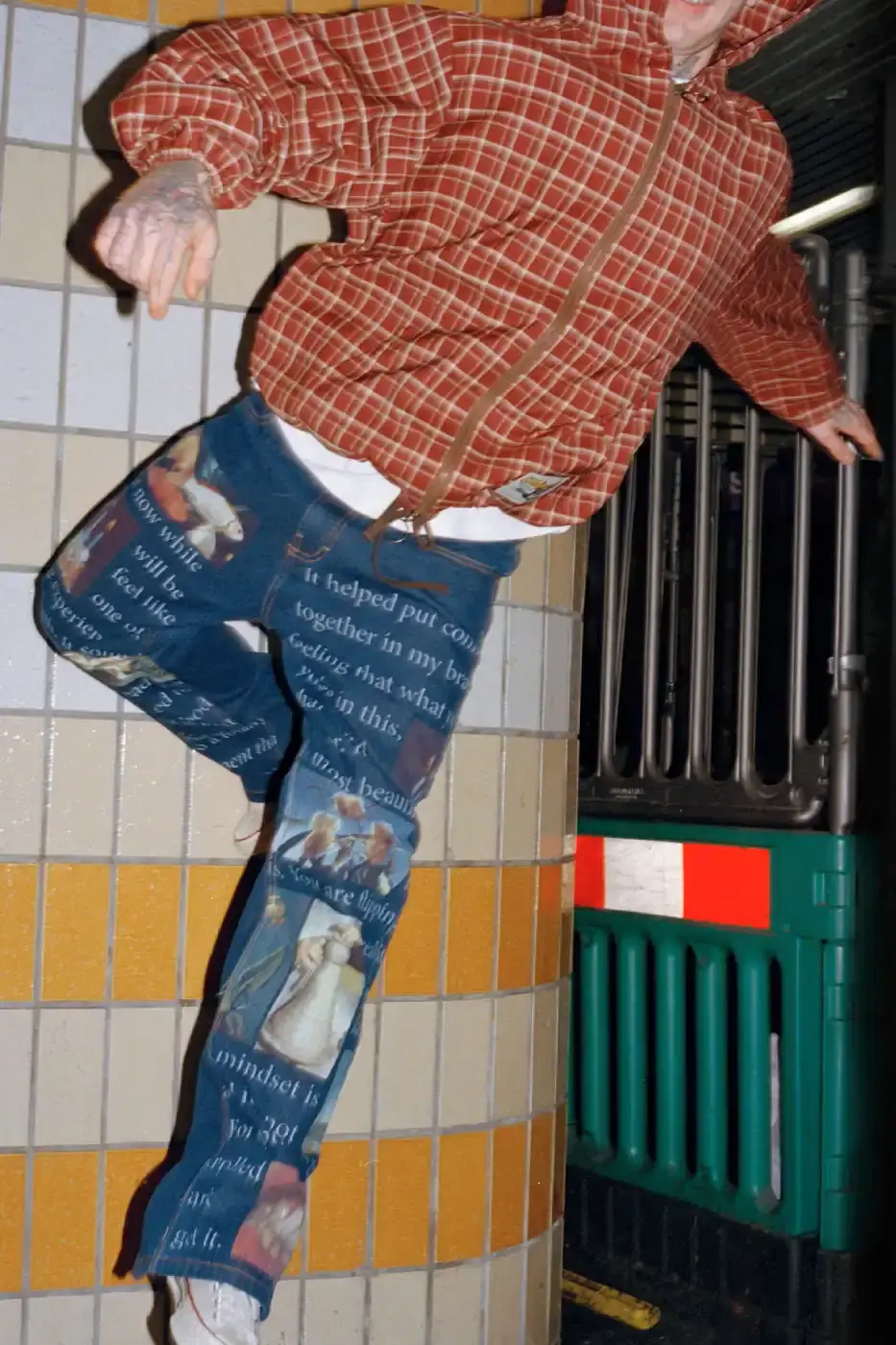 PLEASURES STRANGE WAYS EVERYDAY SPRING 2026 An article detailing the PLEASURES Spring 2026 clothing collection featuring workwear, denim, and graphic shirts shot by Jason Landis in London. (image 24 of 40)
