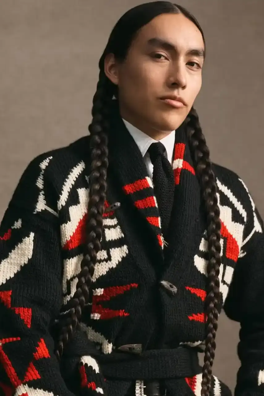 POLO RALPH LAUREN PARTNERS WITH TÓPA Polo Ralph Lauren and TÓPA, an Indigenous-led fashion label, release a collection combining traditional Northern Plains designs with modern apparel. The partnership supports Indigenous language preservation through Thunder Valley CDC. (image 12 of 14)
