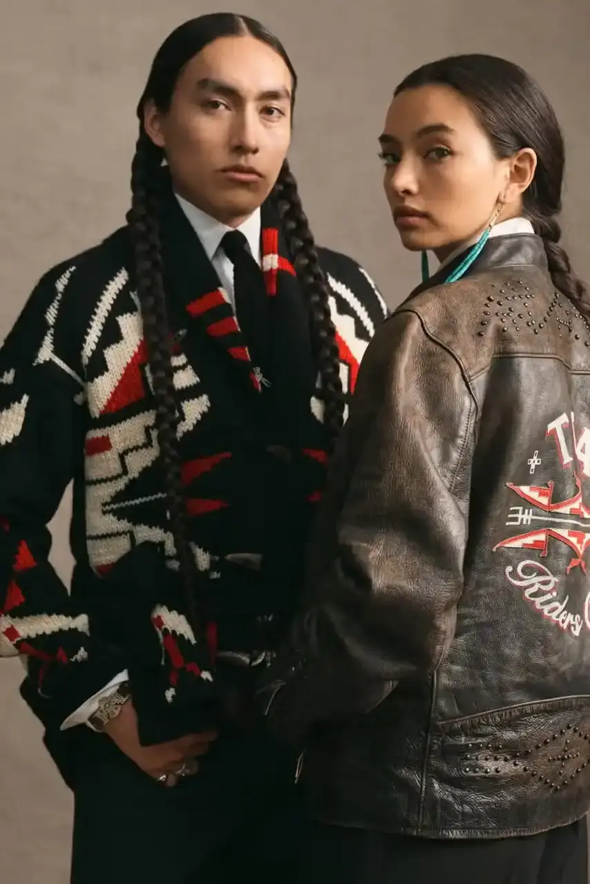 POLO RALPH LAUREN PARTNERS WITH TÓPA Polo Ralph Lauren and TÓPA, an Indigenous-led fashion label, release a collection combining traditional Northern Plains designs with modern apparel. The partnership supports Indigenous language preservation through Thunder Valley CDC. (image 10 of 14)