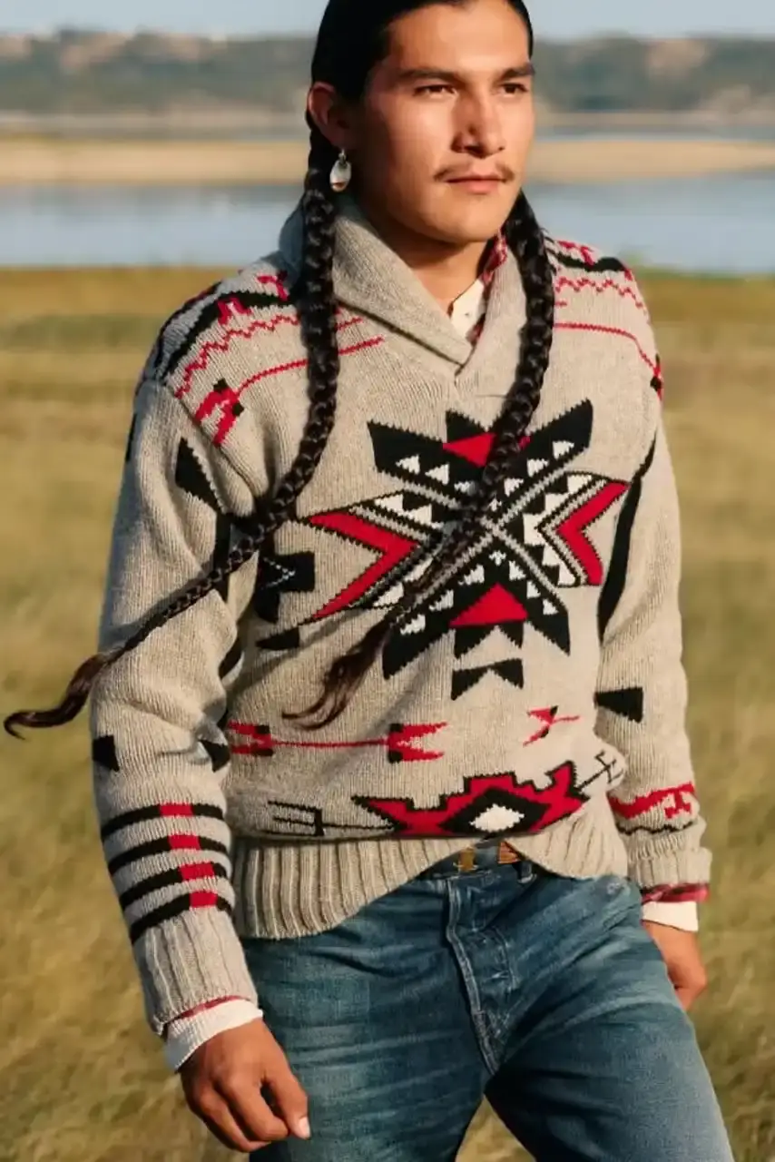 POLO RALPH LAUREN PARTNERS WITH TÓPA Polo Ralph Lauren and TÓPA, an Indigenous-led fashion label, release a collection combining traditional Northern Plains designs with modern apparel. The partnership supports Indigenous language preservation through Thunder Valley CDC. (image 11 of 14)