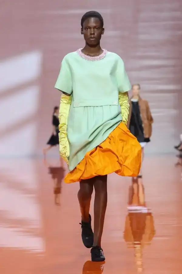 PRADA'S UNEXPECTED SPRING/SUMMER 2026 COLLECTION image about Prada's latest women's collection showcased during Milan Fashion Week, focusing on design philosophy and unconventional approaches. (image 3 of 12)