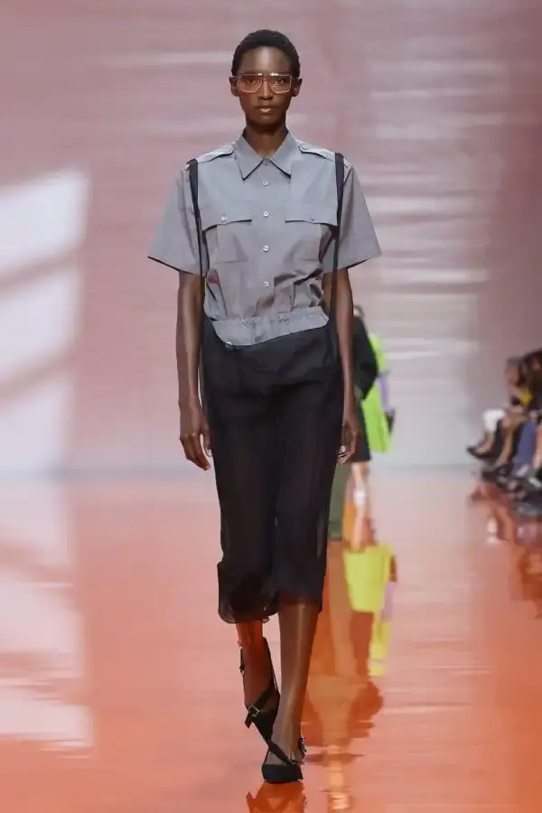 PRADA'S UNEXPECTED SPRING/SUMMER 2026 COLLECTION image about Prada's latest women's collection showcased during Milan Fashion Week, focusing on design philosophy and unconventional approaches. (image 9 of 12)