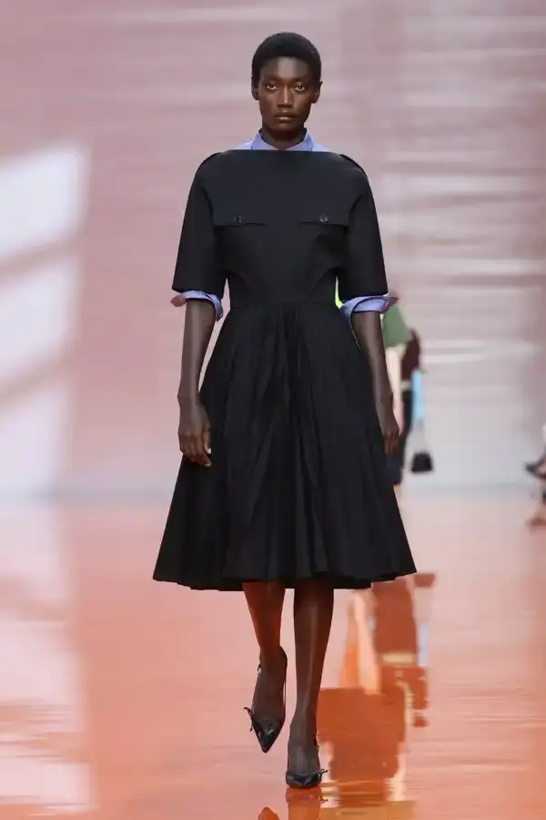 PRADA'S UNEXPECTED SPRING/SUMMER 2026 COLLECTION image about Prada's latest women's collection showcased during Milan Fashion Week, focusing on design philosophy and unconventional approaches. (image 6 of 12)