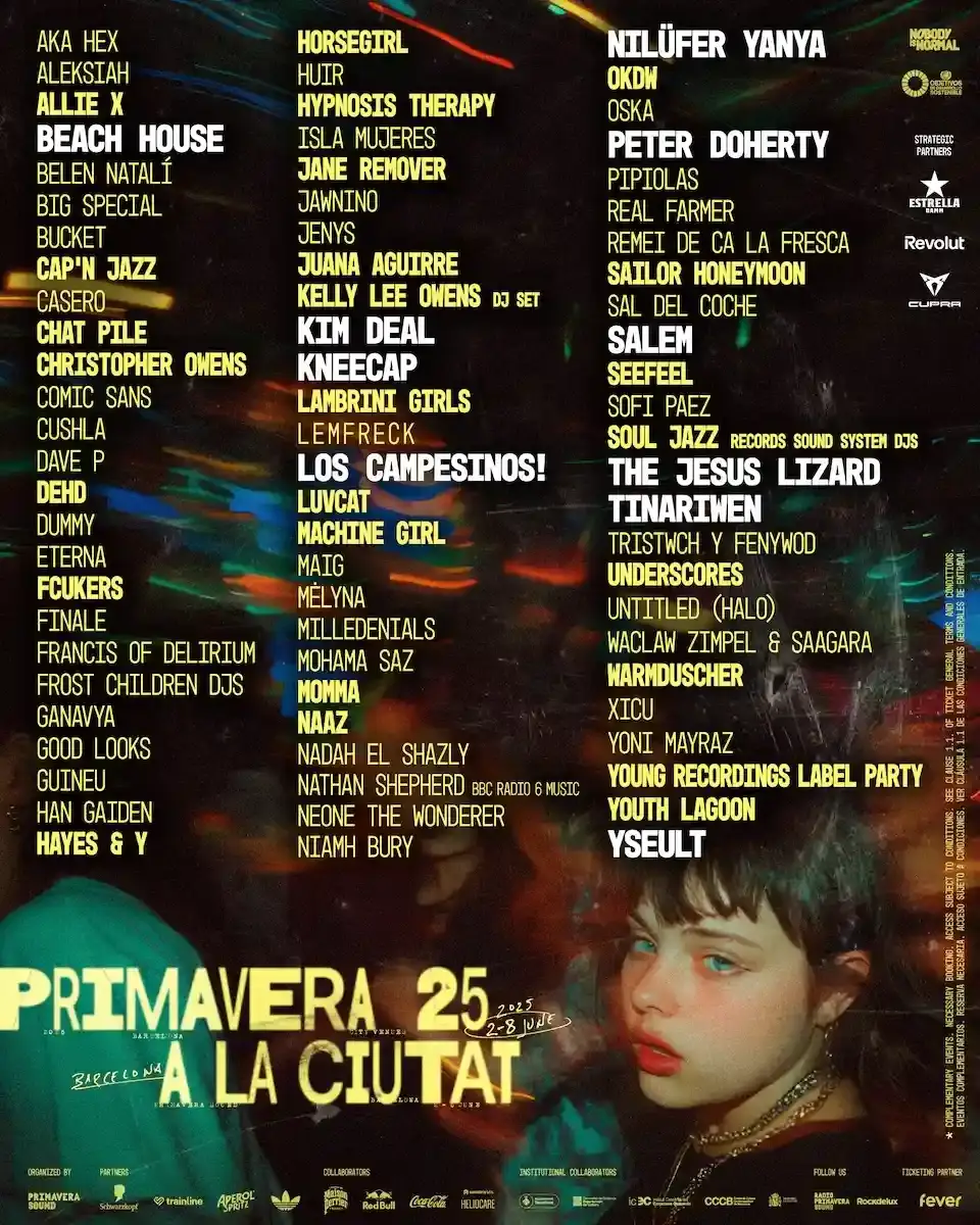 This article provides information about the Primavera a la Ciutat program for Primavera Sound Barcelona 2025. It details the weeklong music events from June 2-8 across seven Barcelona venues, lists performing artists including both main festival performers adding extra shows and exclusive city program acts, and explains ticket access for festival pass holders and general public. The article also mentions the 22 free Primavera Pro concerts at CCCB featuring international emerging artists.
