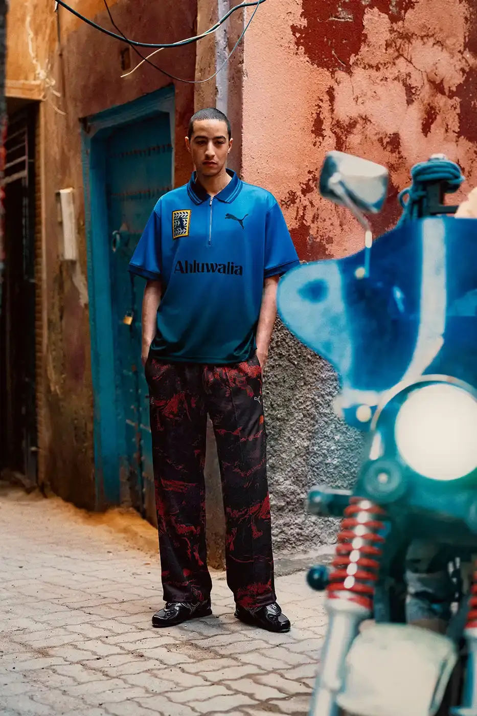 PUMA AND AHLUWALIA RELEASE SECOND FOOTBALL COLLECTION An image detailing a second clothing collaboration between PUMA and designer Priya Ahluwalia focusing on African football aesthetics. (image 2 of 9)