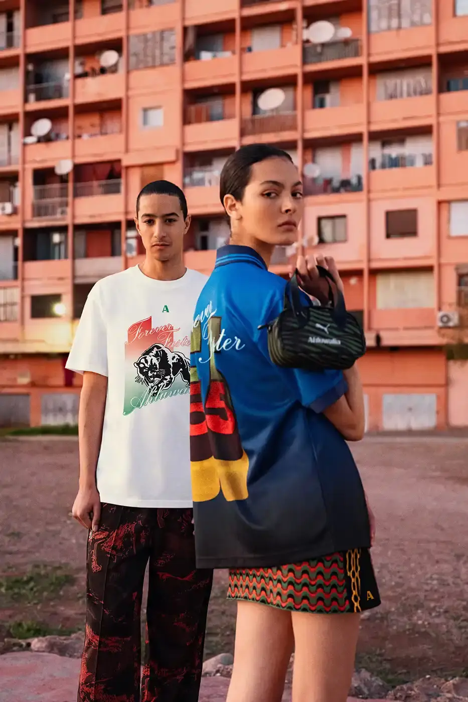 PUMA AND AHLUWALIA RELEASE SECOND FOOTBALL COLLECTION An image detailing a second clothing collaboration between PUMA and designer Priya Ahluwalia focusing on African football aesthetics. (image 7 of 9)