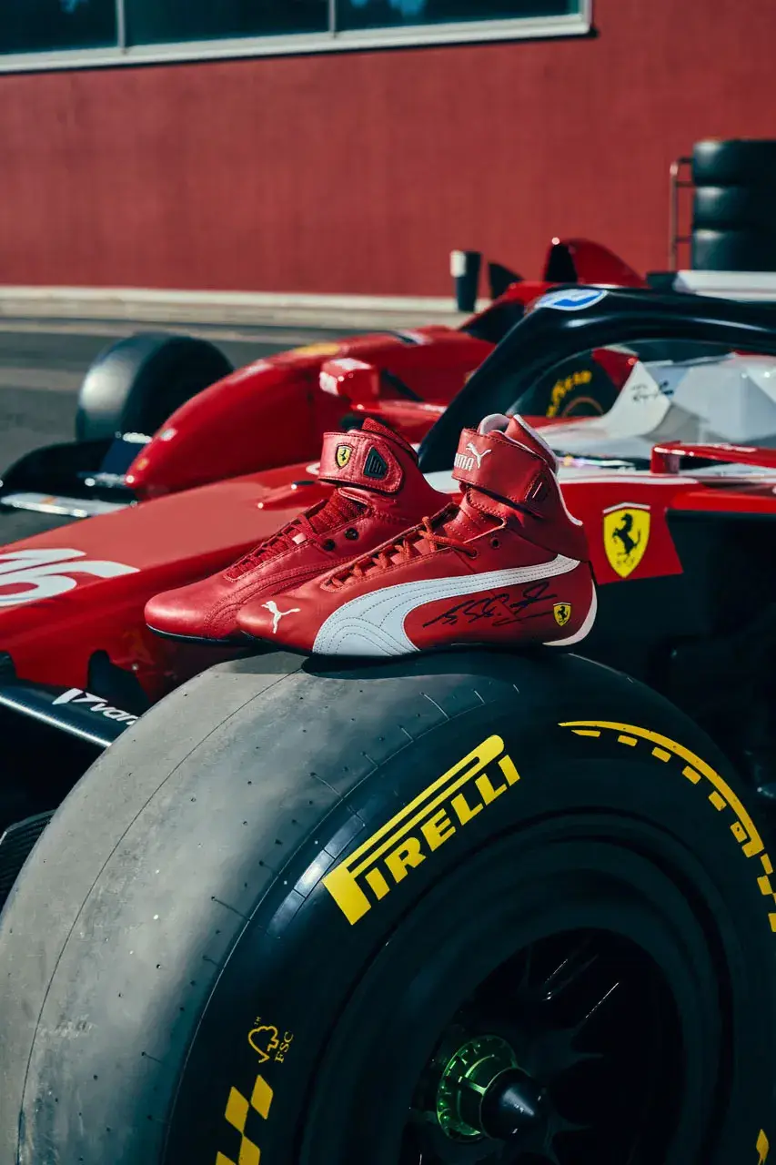 PUMA AND FERRARI HONOR MICHAEL SCHUMACHER an image detailing the new PUMA and Scuderia Ferrari Monza 2026 apparel collection honoring Michael Schumacher. (image 2 of 8)