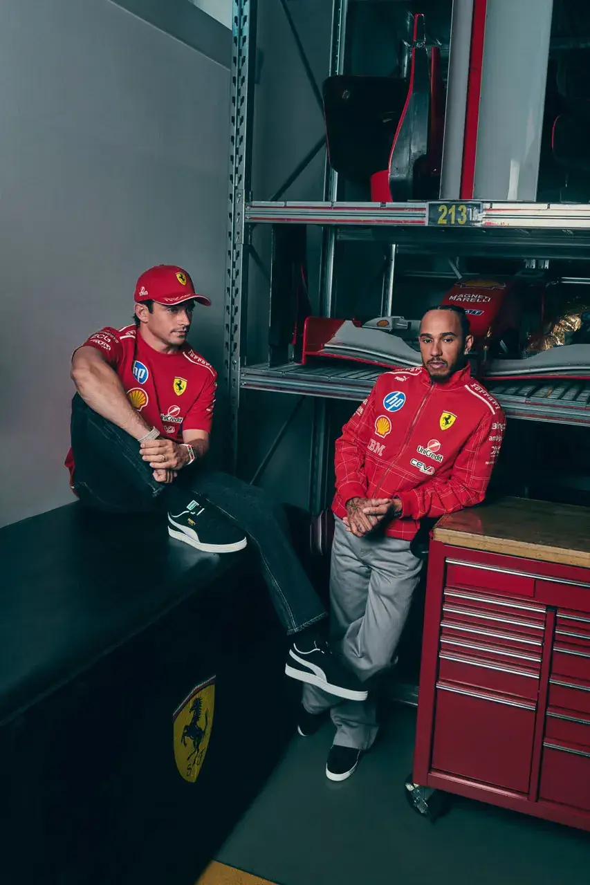 PUMA AND FERRARI HONOR MICHAEL SCHUMACHER an image detailing the new PUMA and Scuderia Ferrari Monza 2026 apparel collection honoring Michael Schumacher. (image 6 of 8)